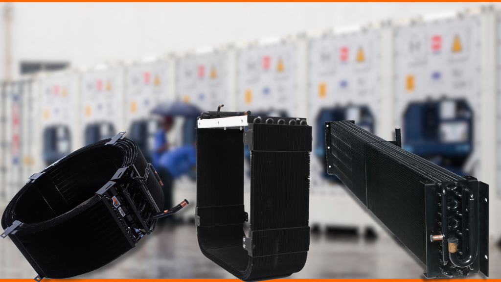 Condensadores para aplicação em containers maritimos refrigerados com pintura protetiva